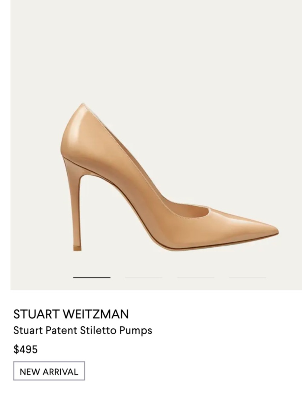 Stuart Weitzman Nude Patent Stiletto Pumps size 6.5